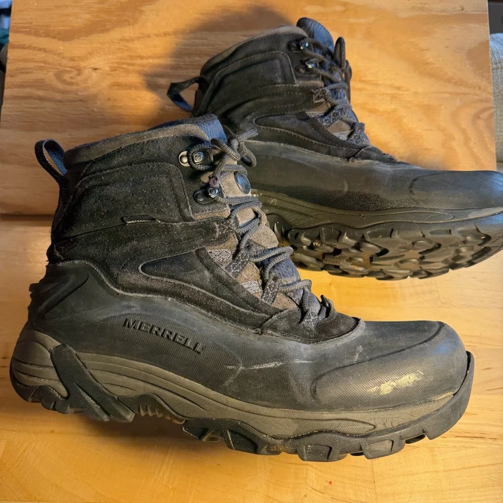 Merrell 13 Ice Jam waterproof Black winter boots hiking work Footwear